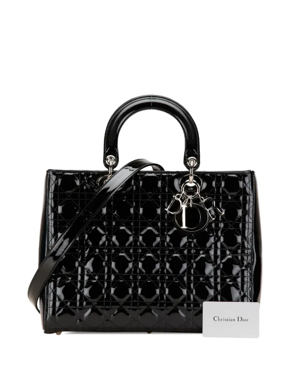 Christian Dior Pre-Owned 2017 ラージ パテント カナージュ レディ