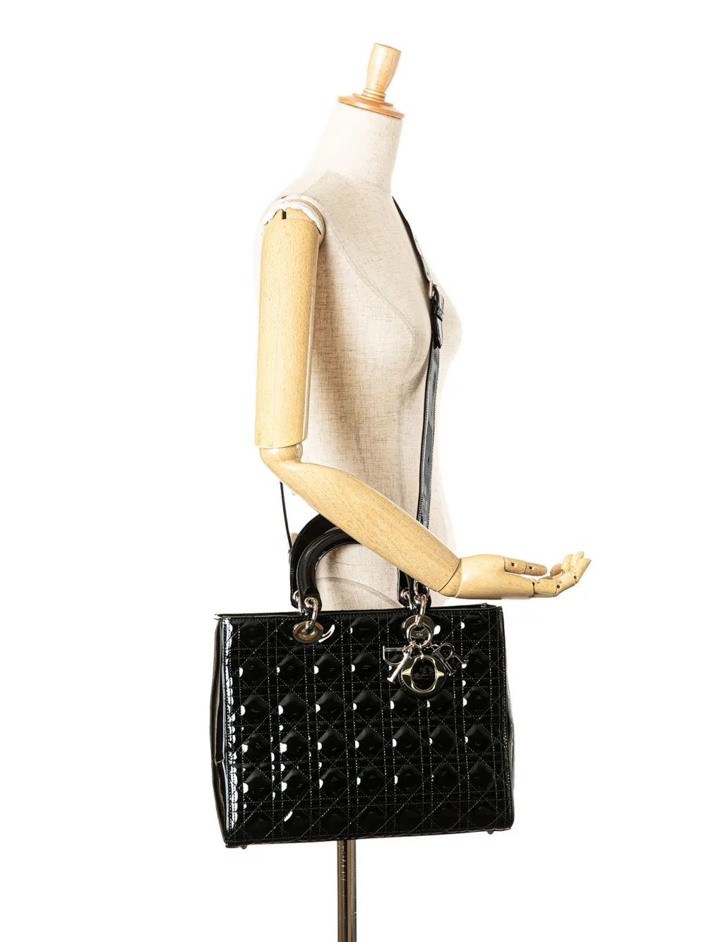 Christian Dior Pre-Owned 2017 Large Patent Cannage Lady Dior satchel | Pre-Owned | Image 2