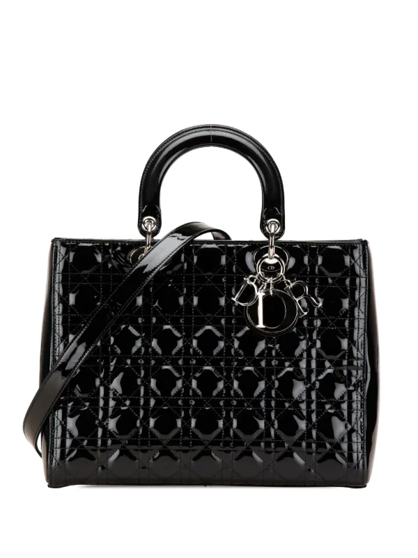 Christian Dior Pre-Owned 2017 Large Patent Cannage Lady Dior
