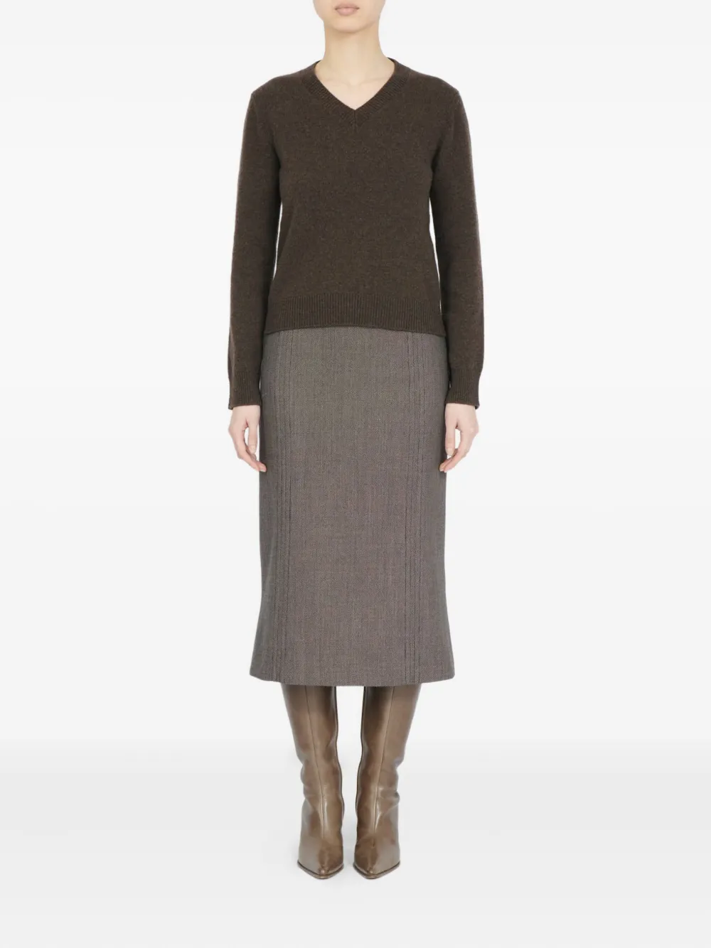 MM6 Maison Margiela V-neck wool sweater | Knitted Sweaters | Image 2