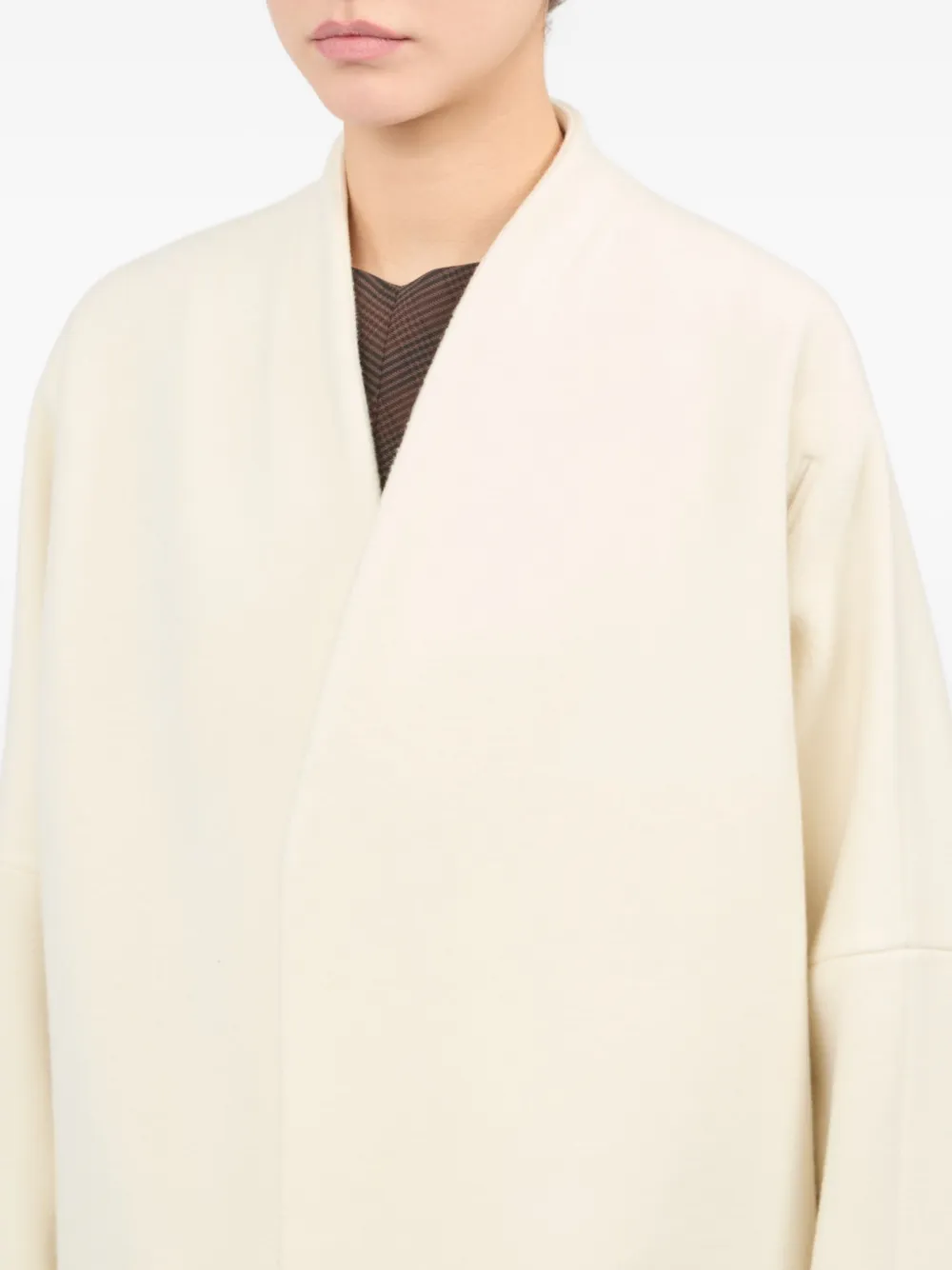 MM6 Maison Margiela asymmetric zip-front coat Wit