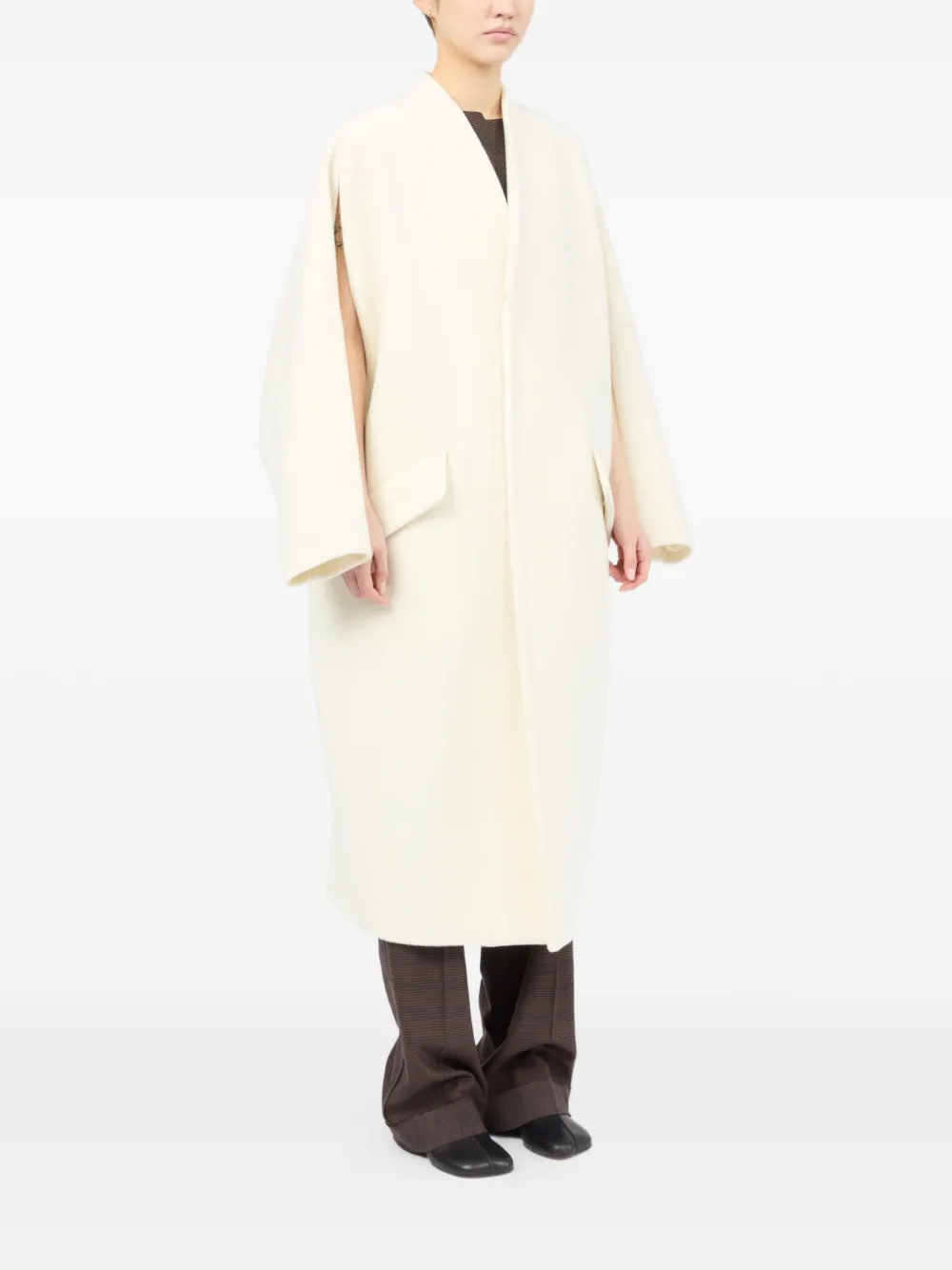 MM6 Maison Margiela asymmetric zip-front coat | Single Breasted Coats | Image 2