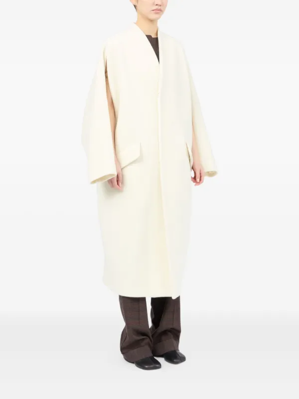 MM6 Maison Margiela Asymmetric zip-front Coat | White | FARFETCH