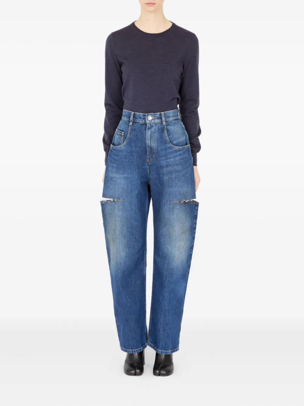 Maison Margiela Uitgesneden jeans - Blauw