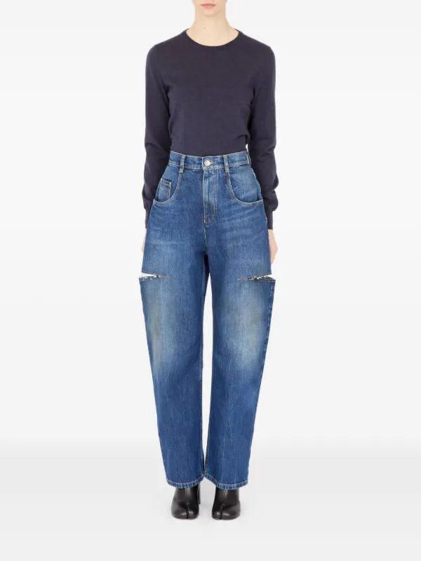 ✨Maison Margiela 5 POCKET CUT OUT DENIM Maison Margiela cut-out Jeans | Blue | FARFETCH