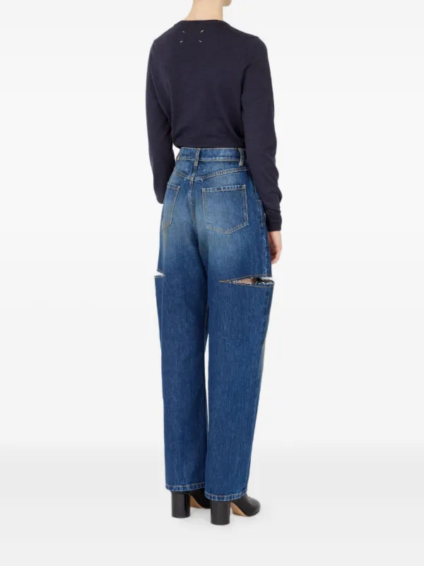 ✨Maison Margiela 5 POCKET CUT OUT DENIM Maison Margiela 5 Pocket Side Slit Jeans in Denim | FWRD