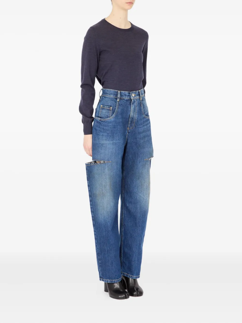 Maison Margiela Uitgesneden jeans Blauw