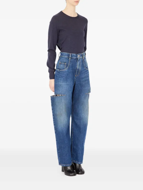 Maison Margiela cut-out Jeans | Blue | FARFETCH
