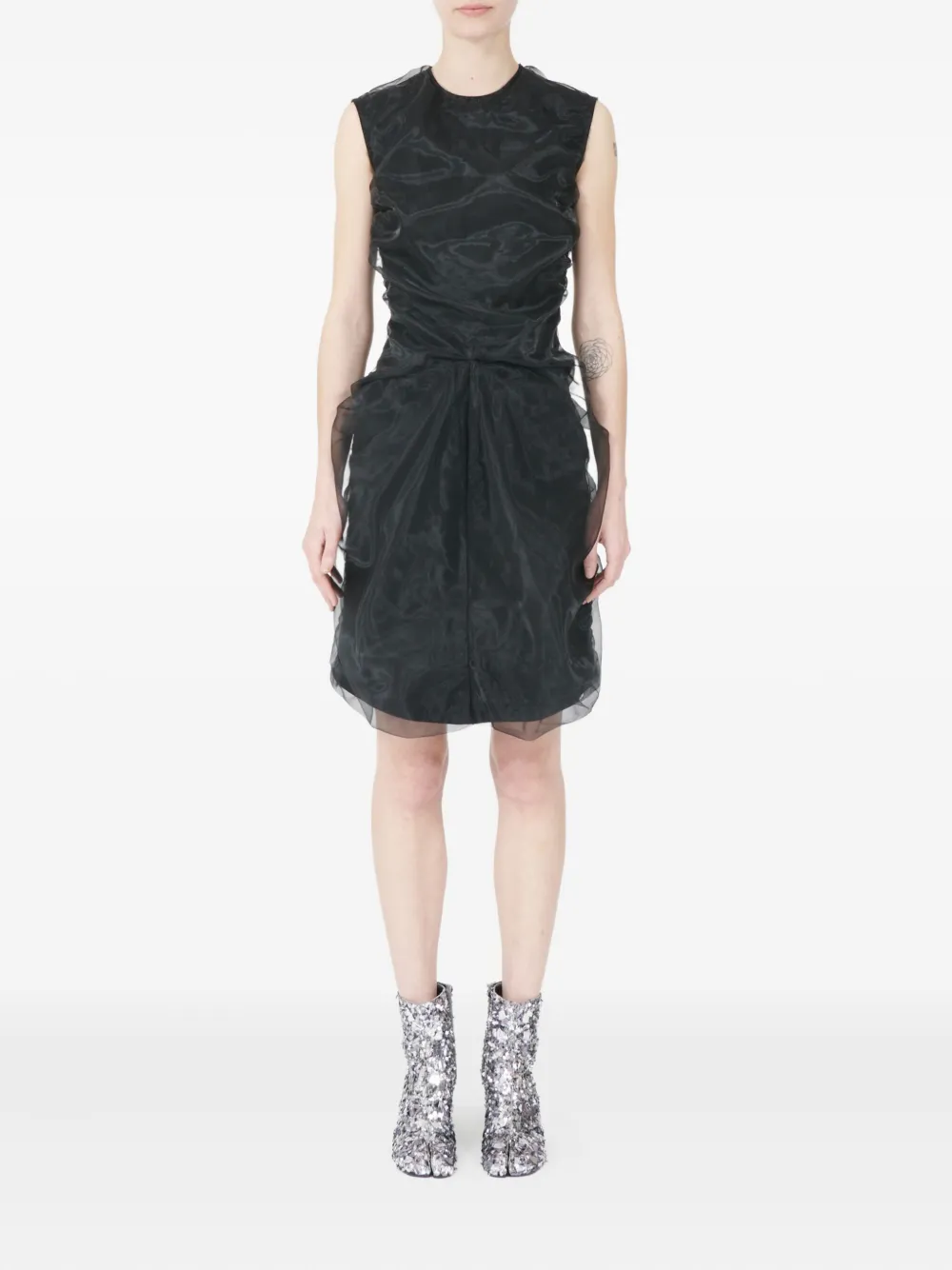 Maison Margiela Jurk met ruches - Zwart