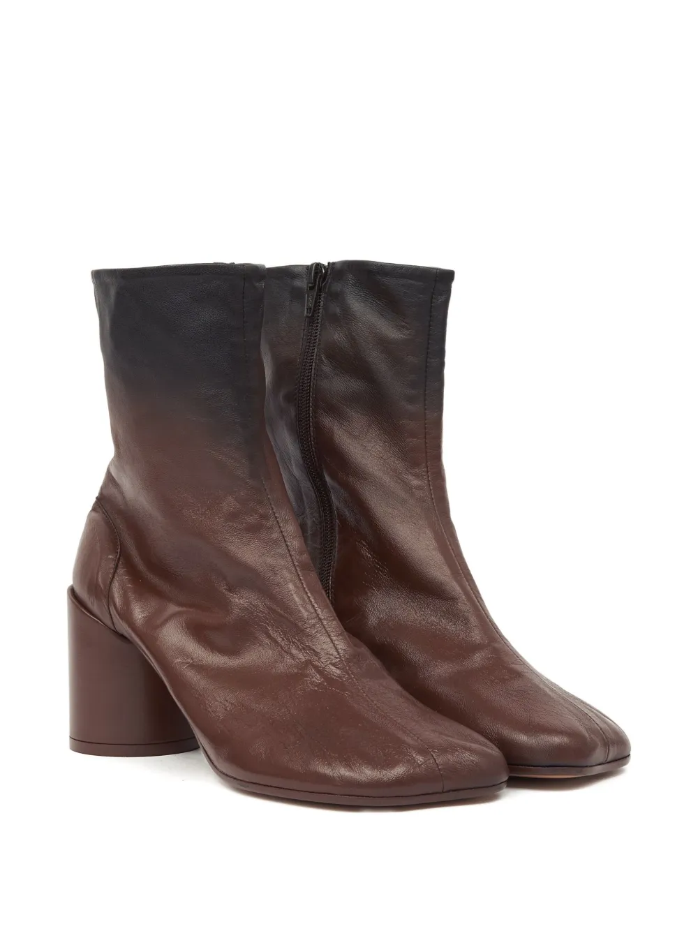 Mm6 Maison Margiela 90mm Leather Ankle Boots In Brown
