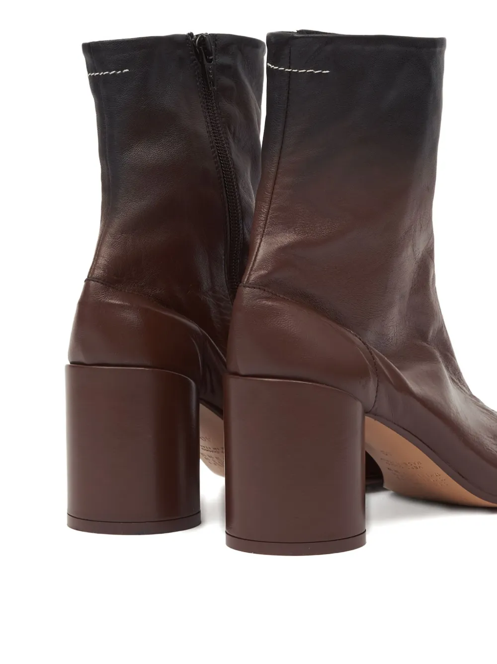 Mm6 Maison Margiela 90mm Leather Ankle Boots In Brown