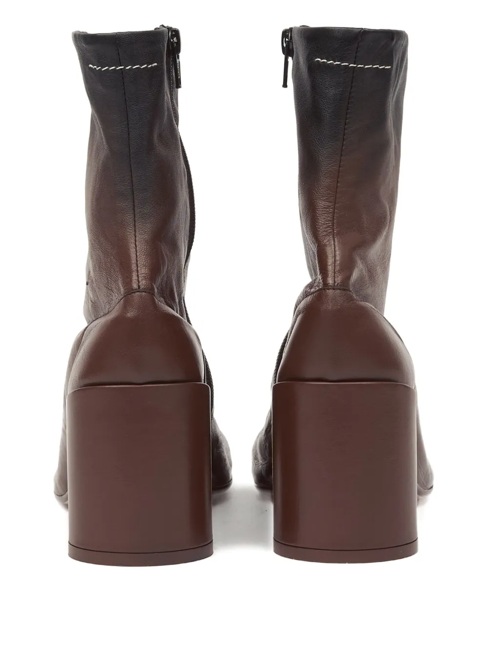 Mm6 Maison Margiela 90mm Leather Ankle Boots In Brown