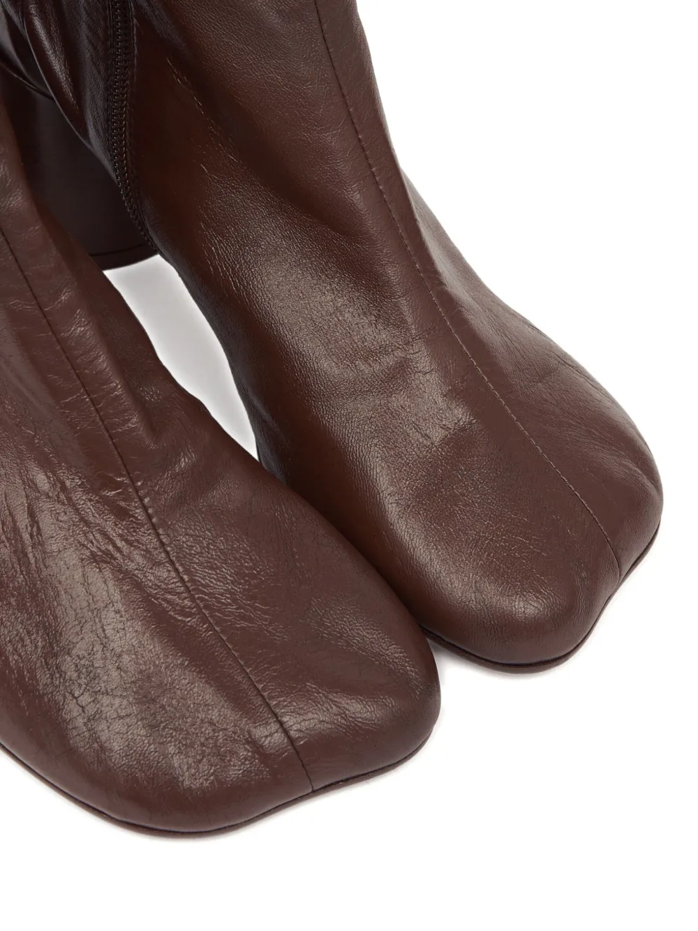 Mm6 Maison Margiela 90mm Leather Ankle Boots In Brown