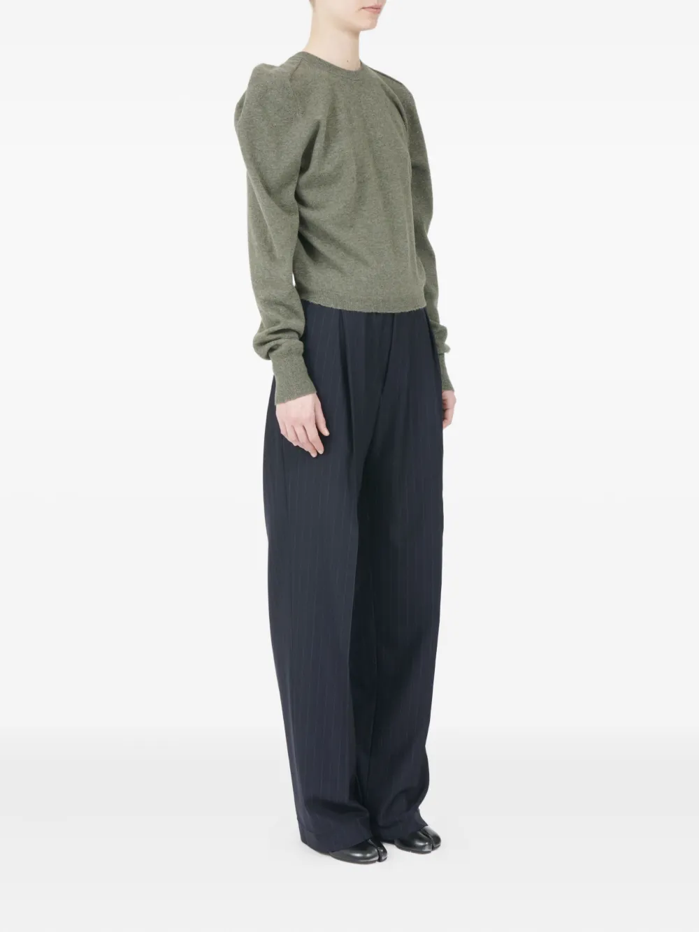 Maison Margiela Wollen trui met pofschouders Groen