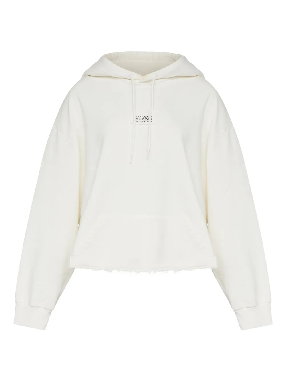 MM6 Maison Margiela フレイドヘム パーカー - ホワイト MM6 Maison Margiela フレイドヘム パーカー - ホワイト