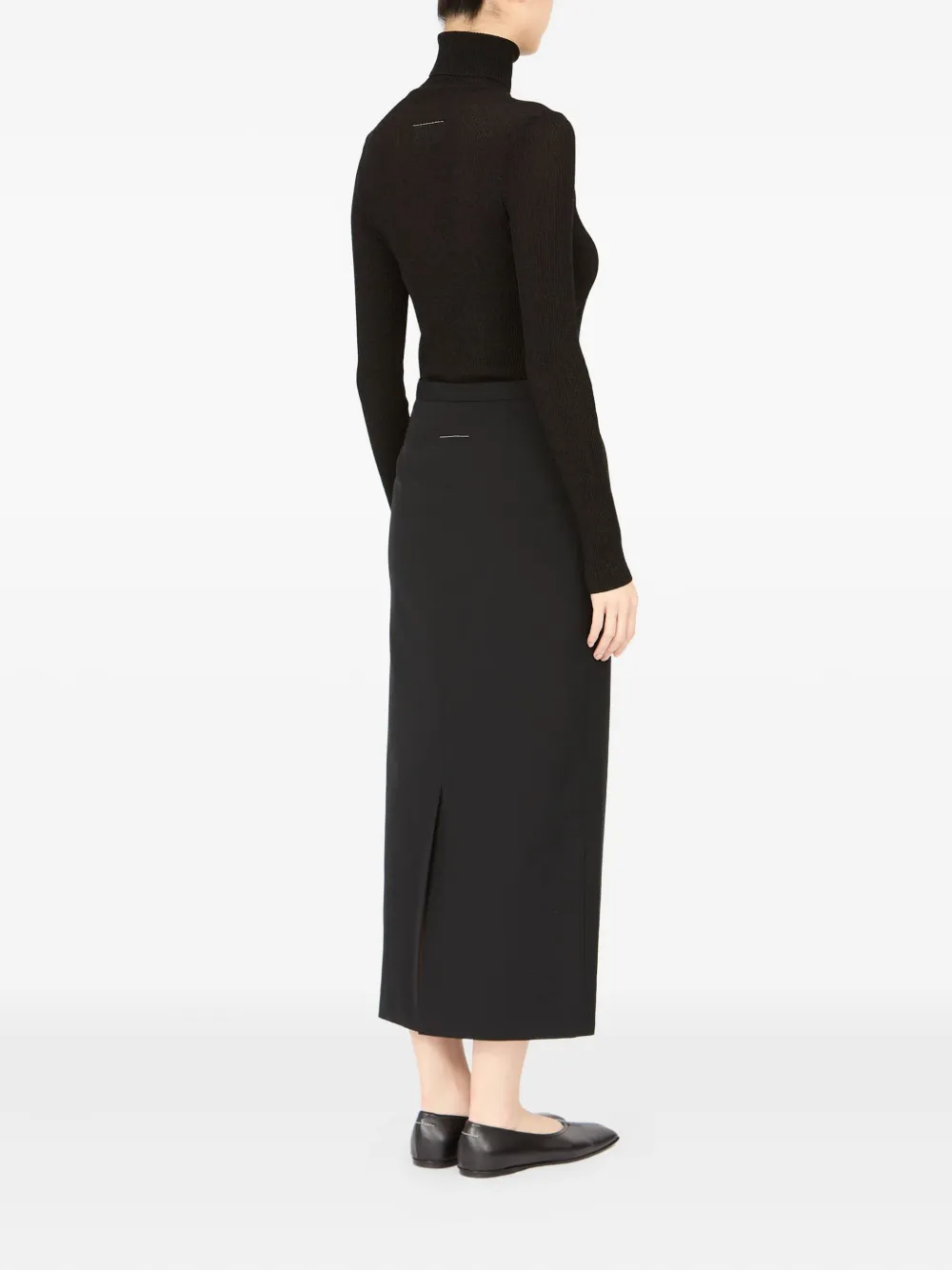 MM6 Maison Margiela panelled midi skirt Zwart