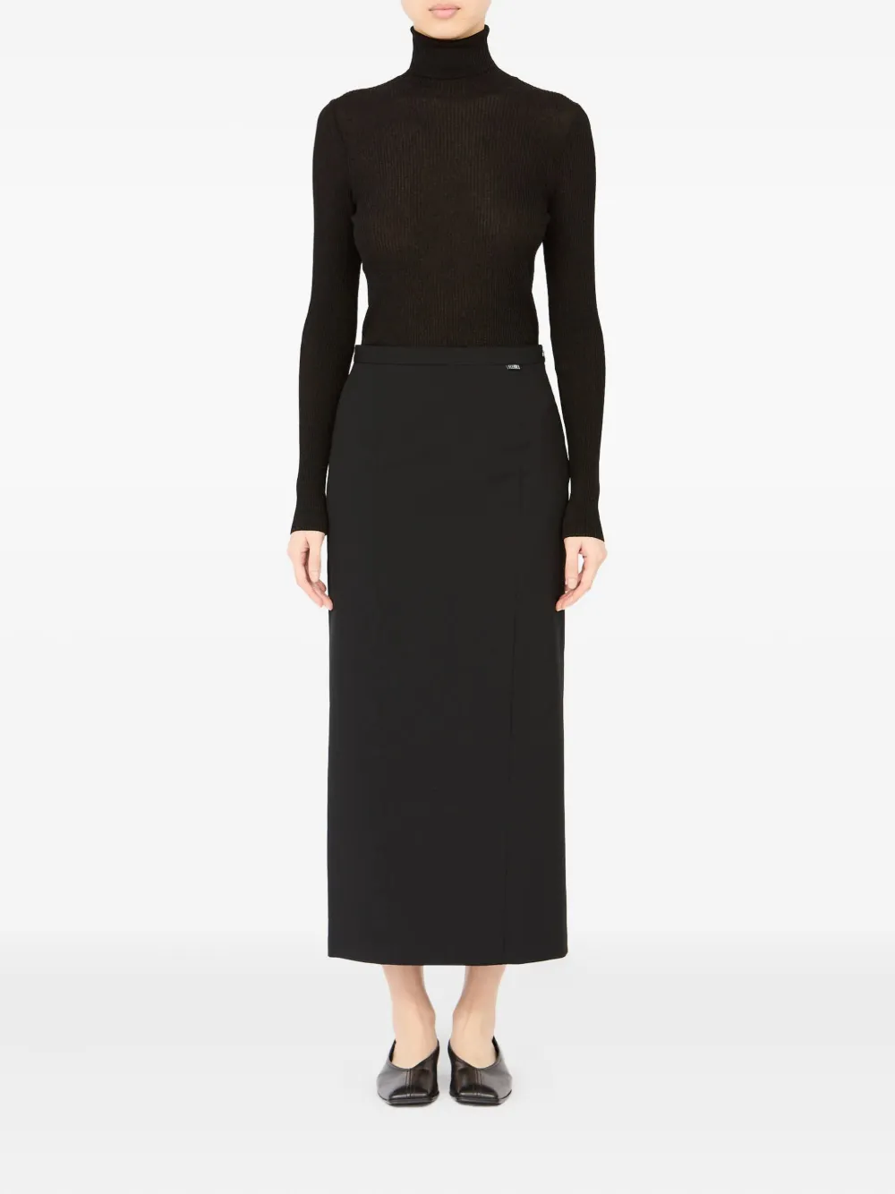 MM6 Maison Margiela panelled midi skirt Zwart
