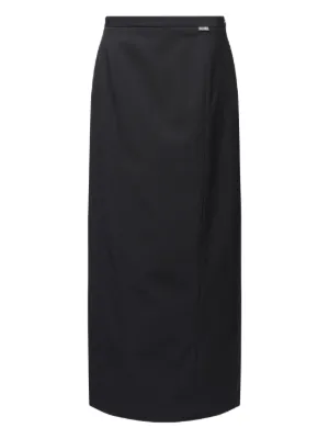 ワンピース MM6 MAISON MARGIELA Women Mid Skirts S62DA0038M20115900 Blac MM6 Maison Margiela Sheer Rib and Jersey Midi Skirt in Black