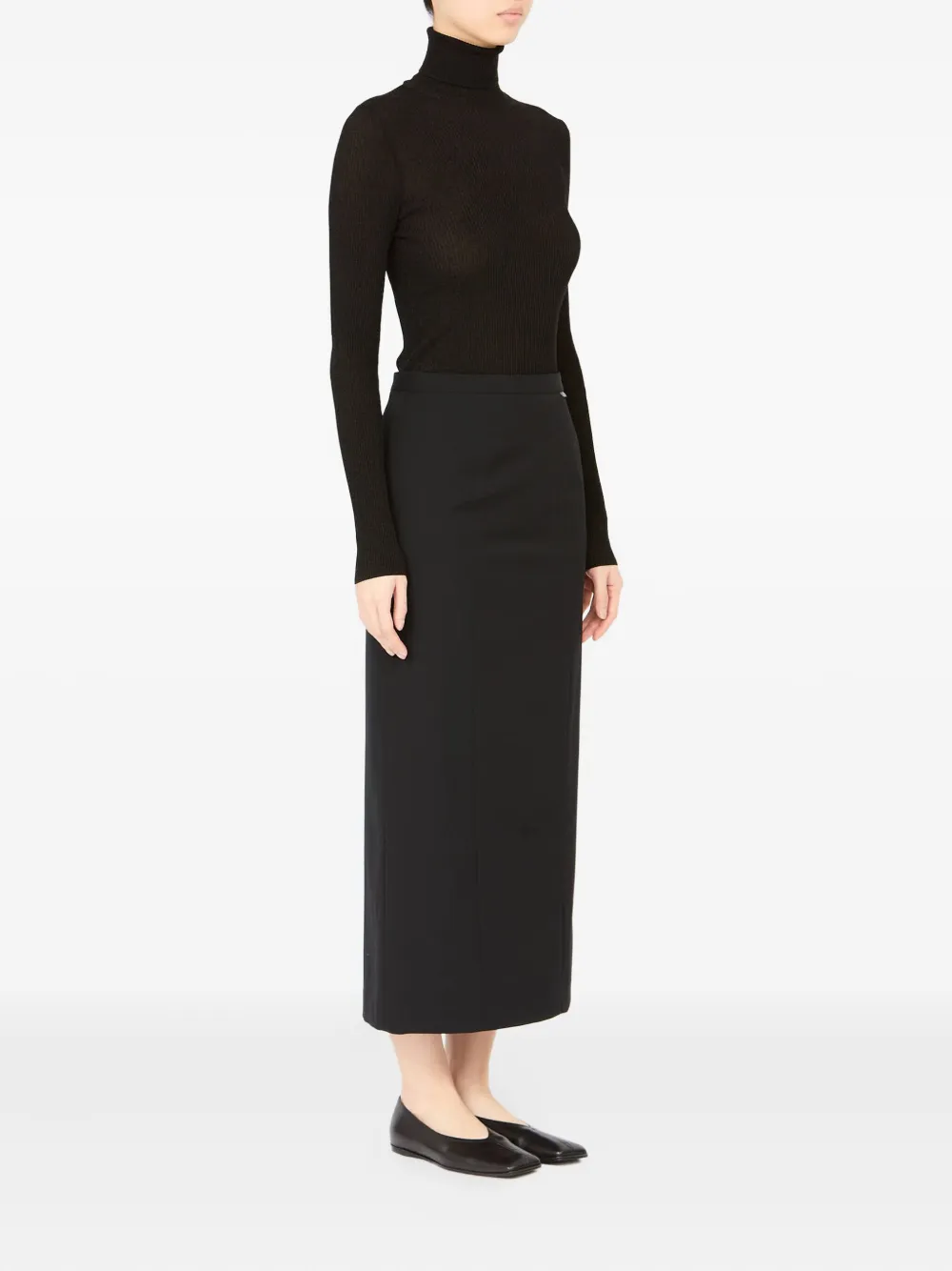 MM6 Maison Margiela panelled midi skirt Zwart