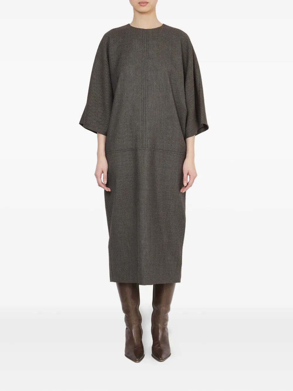 MM6 Maison Margiela Midi-jurk met textuur - Grijs