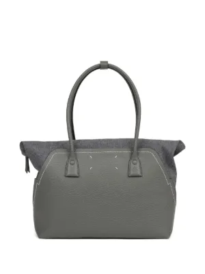MAISON MARGIELA｜TOTEBAGS (5AC TOTE BAG (SB1WG0047 P4348 Maison Margiela Large 5AC Leather Tote Bag | Black | FARFETCH