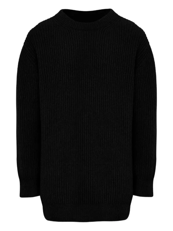 MM6 Maison Margiela Ribbed Crewneck Sweater | Black | FARFETCH JO