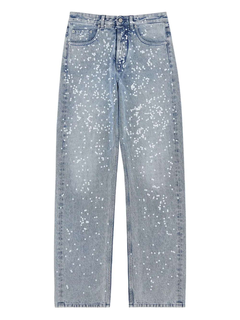 Mm6 Maison Margiela Paint-splatter Five-pocket Jeans In Blue