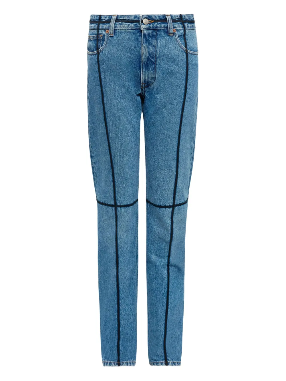 contrast-stitch jeans