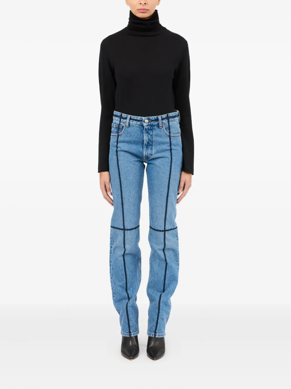 MM6 Maison Margiela Jeans met contrasterende stiksels - Blauw