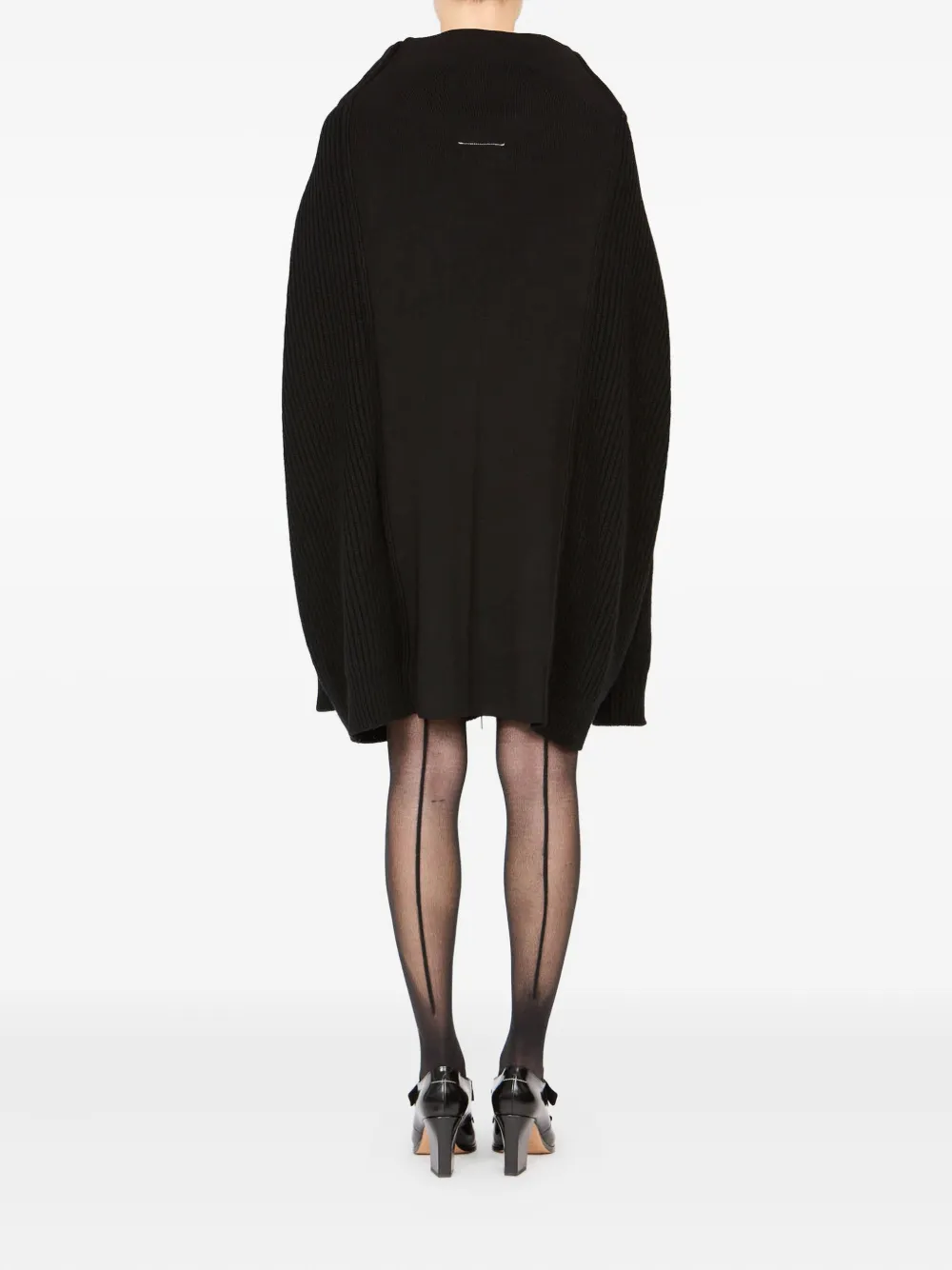 Mm6 Maison Margiela Zip-front Ribbed Jacket In Black