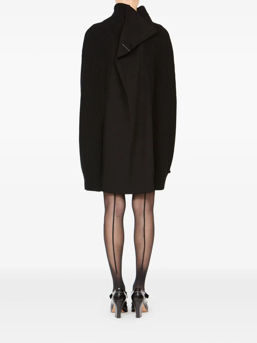 Mm6 Maison Margiela Zip-front Ribbed Jacket In Black