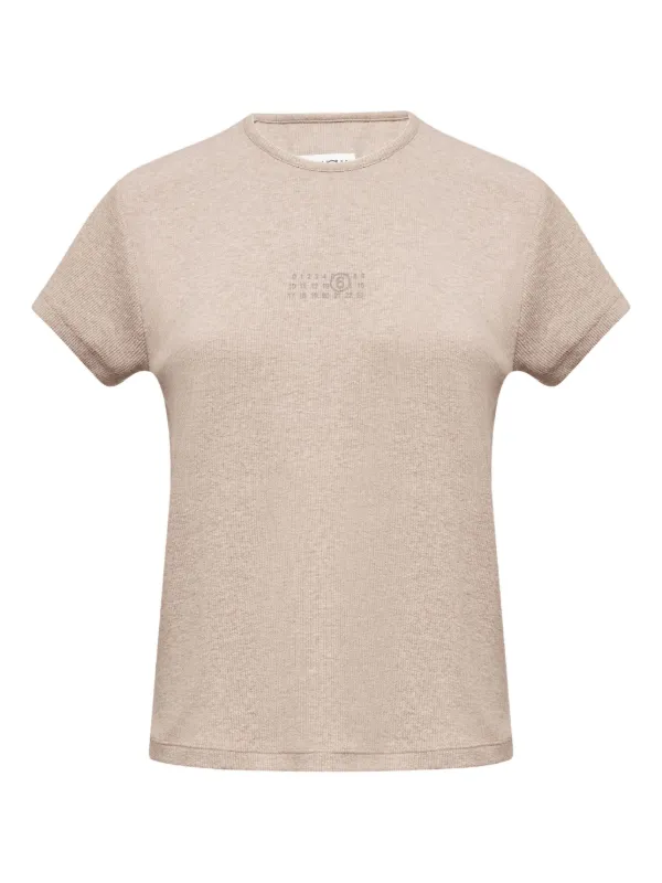 MM6 Maison Margiela Numbers-print T-shirt in Neutrals