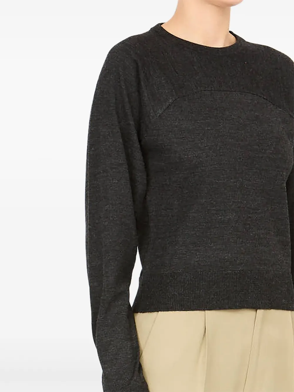 Mm6 Maison Margiela Crew-neck Long-sleeve T-shirt In Gray
