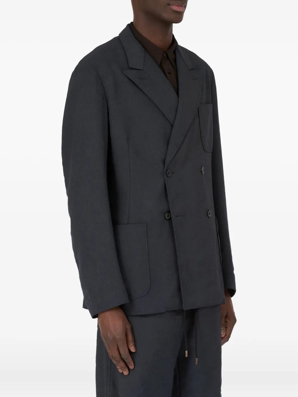 Maison Margiela Jack met dubbele rij knopen en zak Grijs