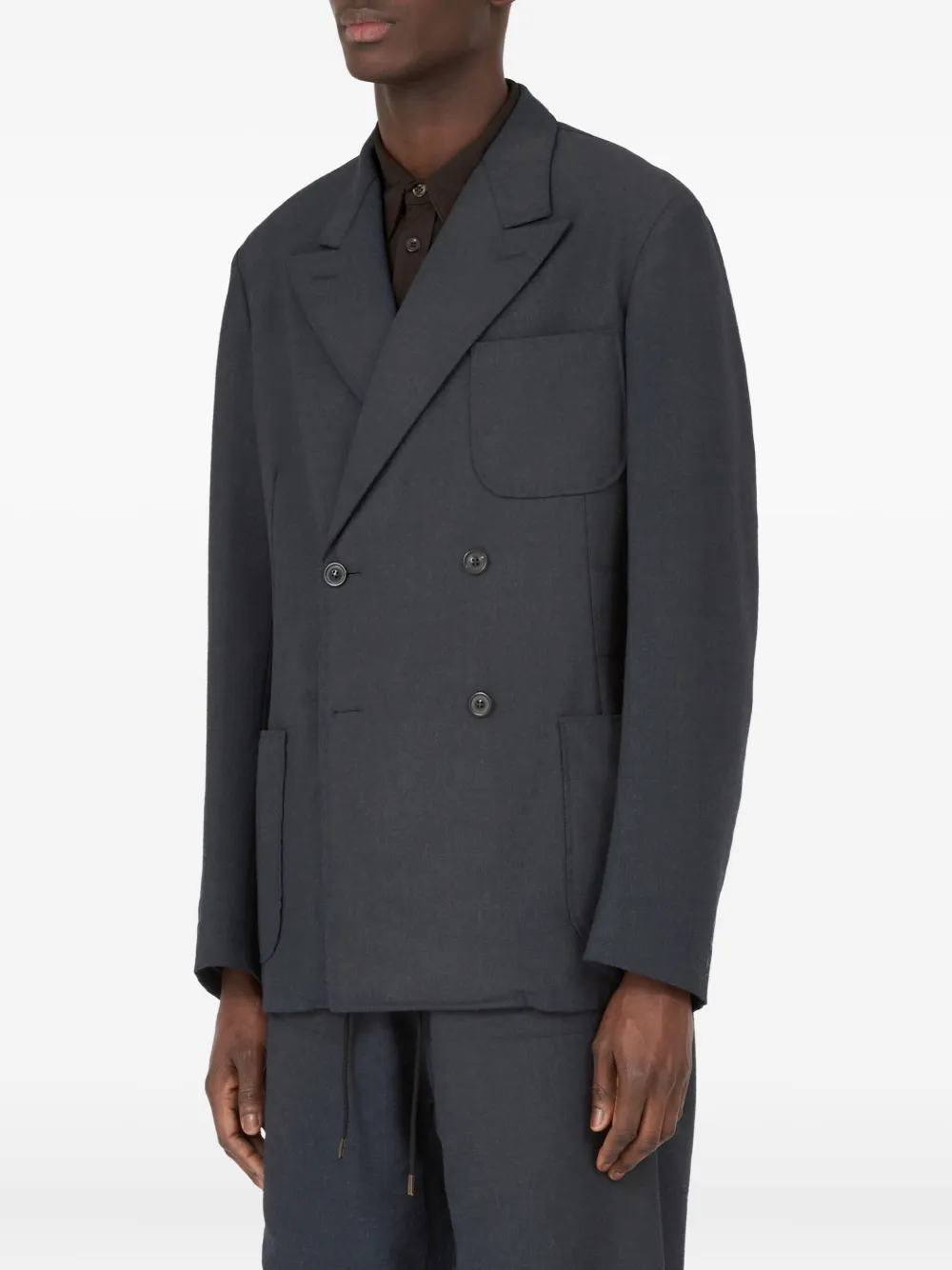 Maison Margiela Jack met dubbele rij knopen en zak Grijs