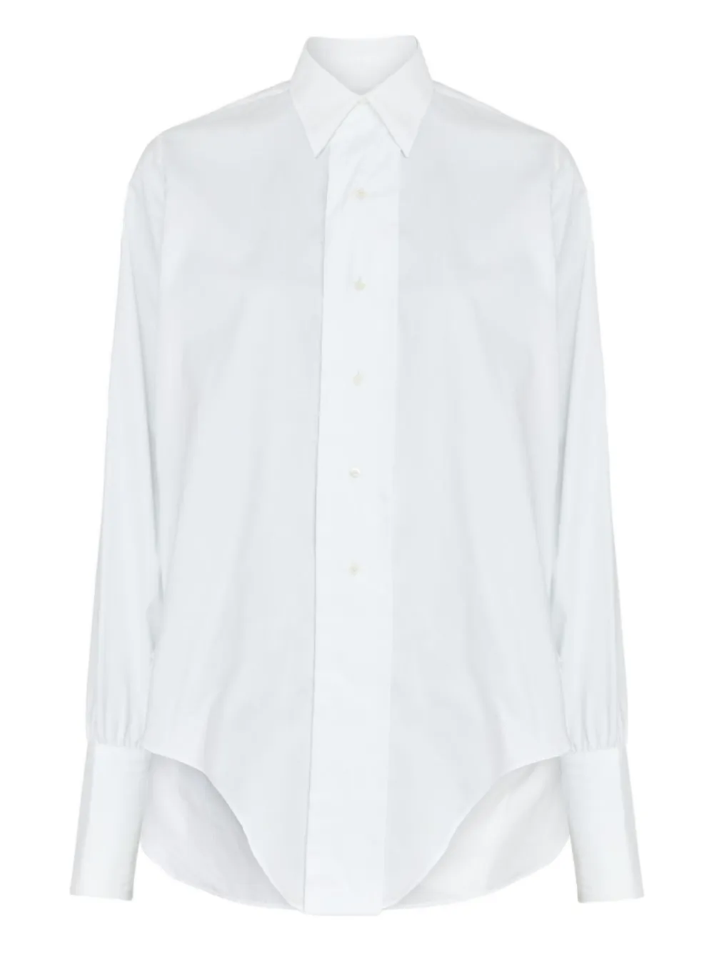 Maison Margiela long-sleeved curved-hem shirt Wit