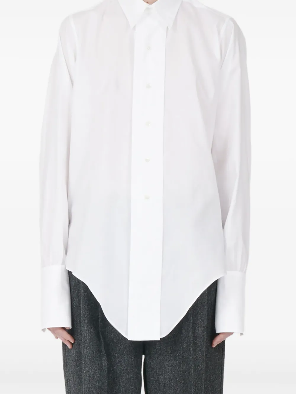 Maison Margiela long-sleeved curved-hem shirt Wit