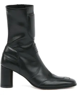 MM6 Maison Margiela Leather Ankle Boots | Red | FARFETCH CA