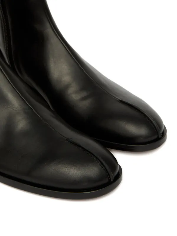 MM6 Maison Margiela レザー アンクルブーツ | ブラック