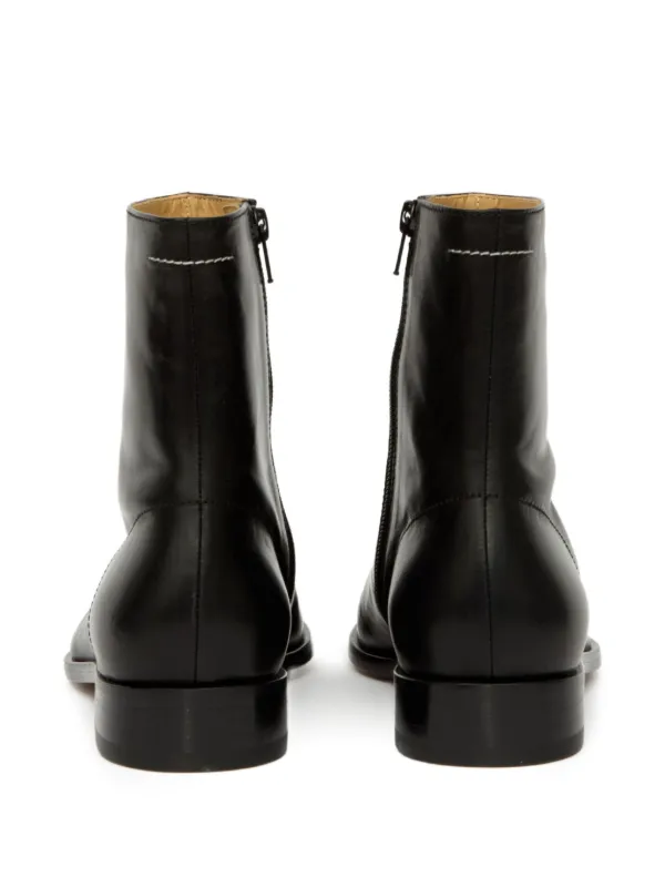 MM6 Maison Margiela レザー アンクルブーツ | ブラック | FARFETCH JP