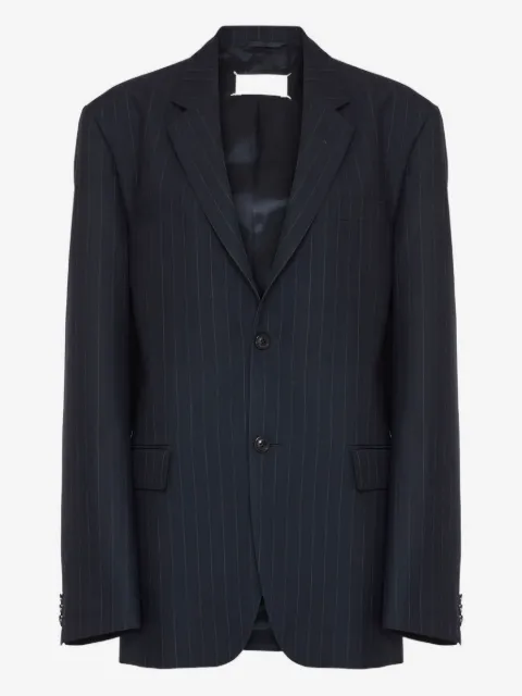 Maison Margiela blazer con botones y rayas diplomáticas estampadas