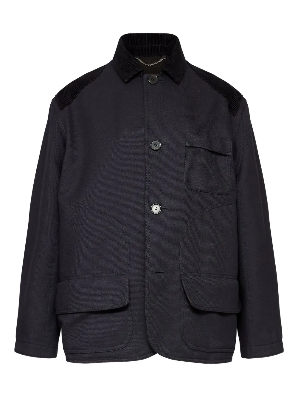 Maison Margiela corduroy-collar overshirt Blauw