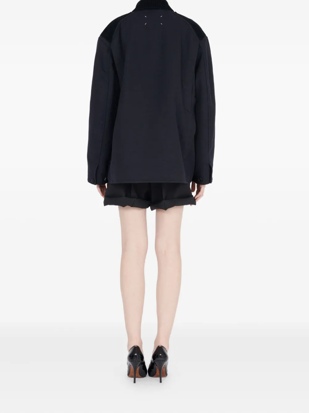 Maison Margiela corduroy-collar overshirt Blauw