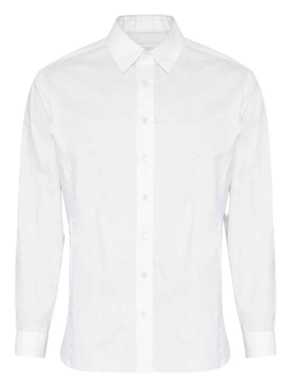 long-sleeved frayed-hem shirt
