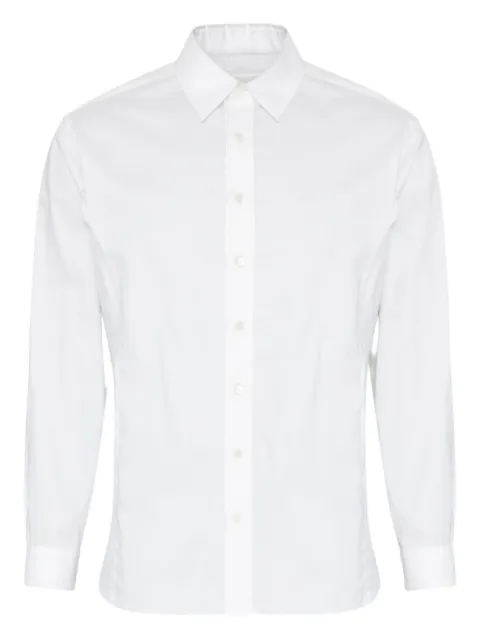 Maison Margiela long-sleeved frayed-hem shirt