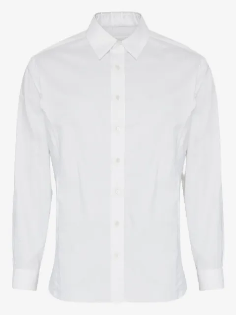 Maison Margiela long-sleeved frayed-hem shirt