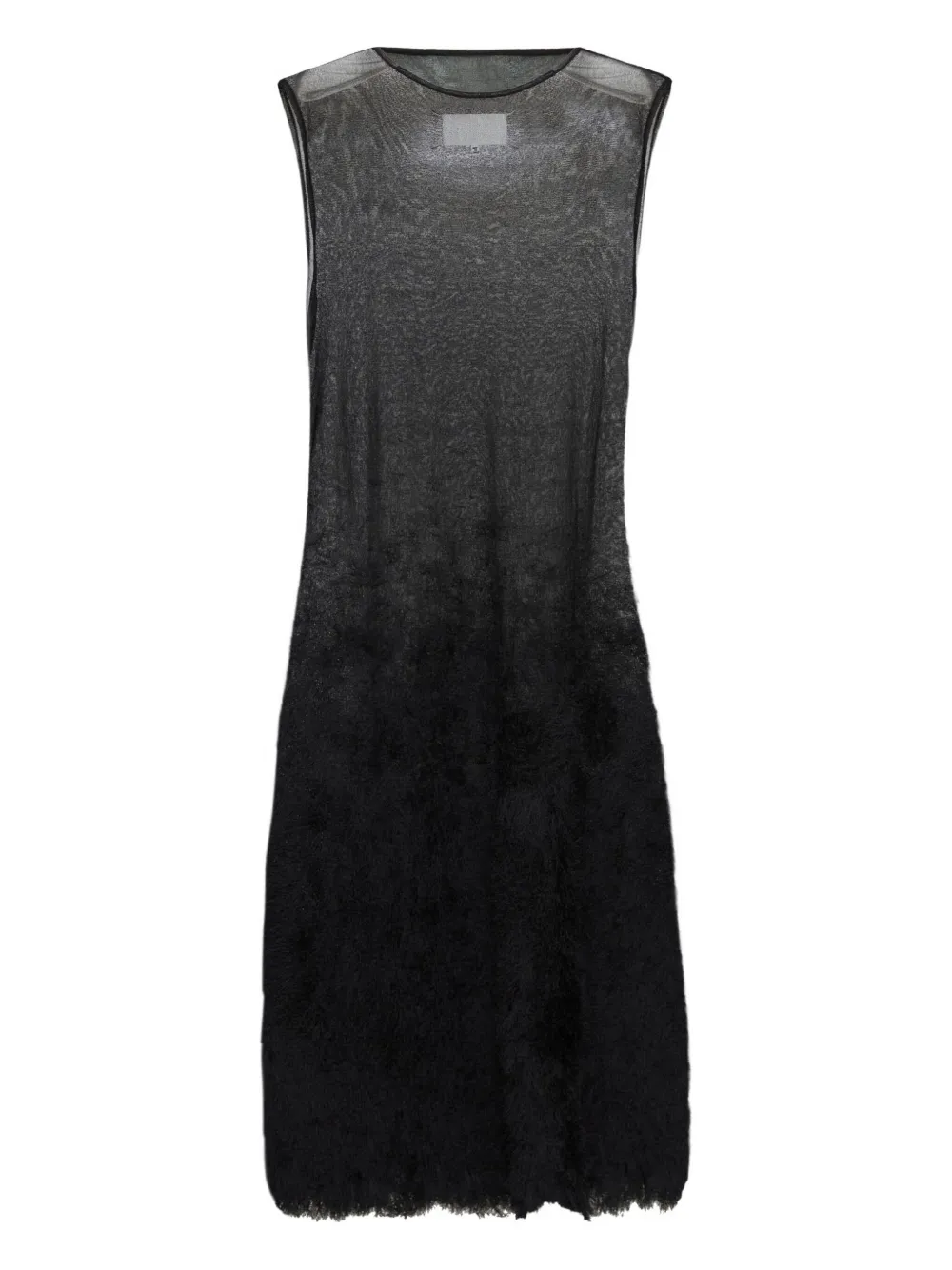 Maison Margiela Mouwloze midi-jurk met doorzichtige top Zwart