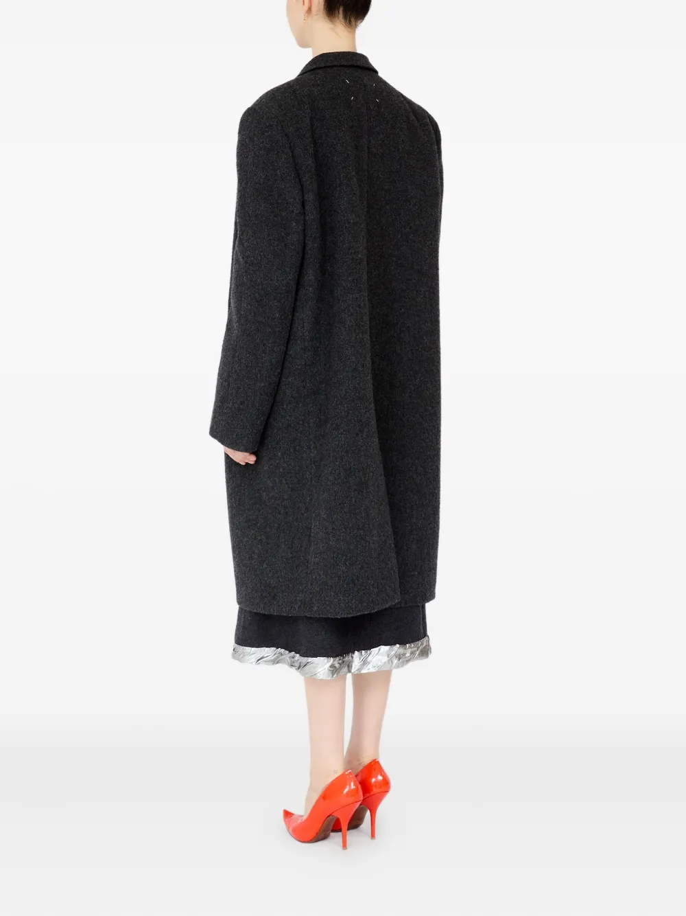 Maison Margiela Four-stitch Single-breasted Coat In Black