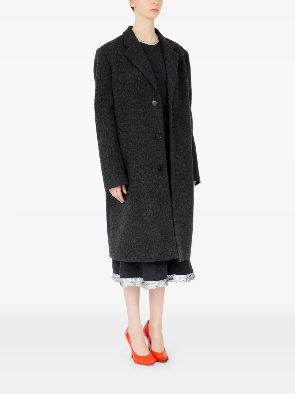 Maison Margiela Four-stitch Single-breasted Coat In Black