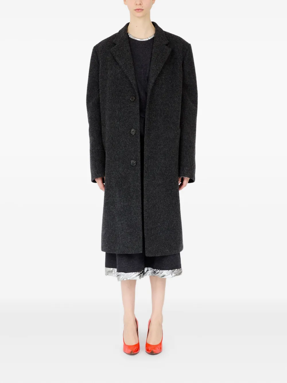 Maison Margiela Four-stitch Single-breasted Coat In Black
